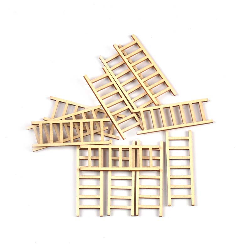 Craft Embellishment - 20 adet/grup 20x60mm Doğal Merdiven Ahşap