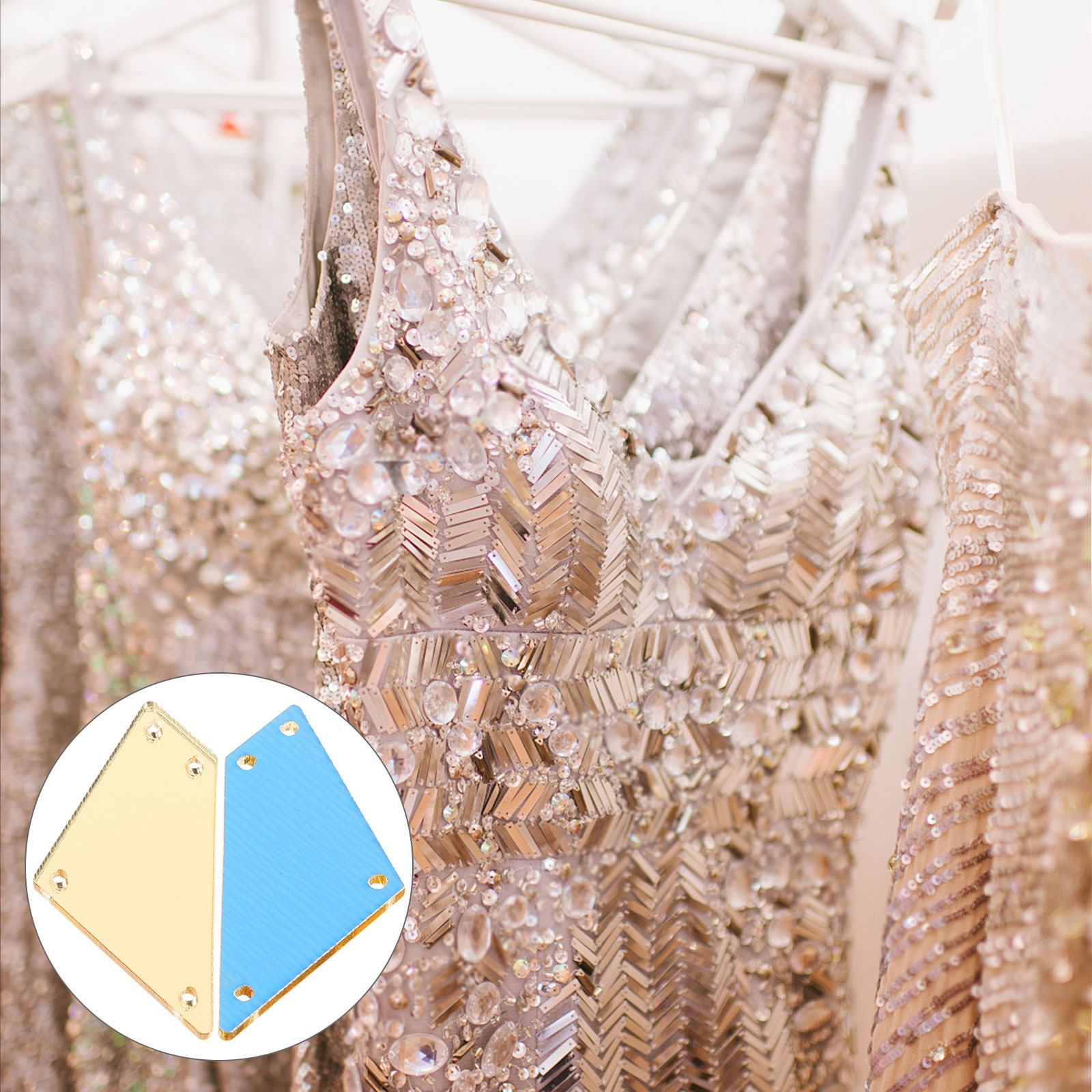 Sew On Rhinestone - 50 Adet Elmas Taşlı Akrilik Ayna