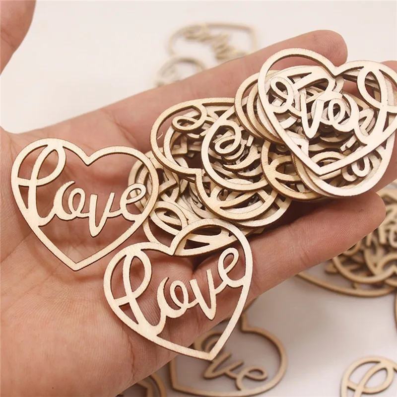 50 adet Kalp Ahşap Süs Kalp Di - Craft Embellishment incelemesi ve fiyatı