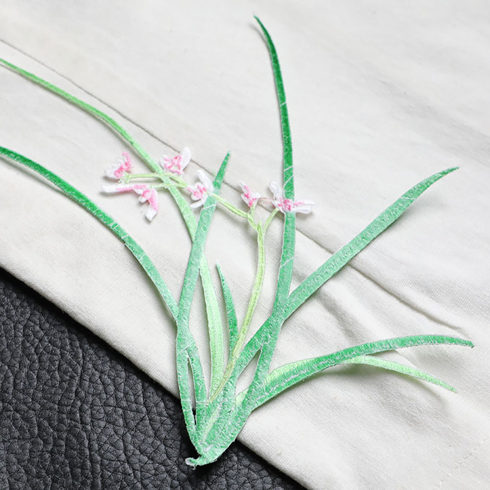 1 parça 20CM X 18CM orkide işl - Applique Patch Flower incelemesi ve fiyatı